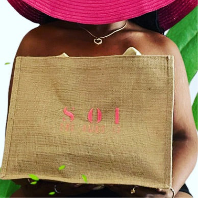 SOI Beach Tote (natural/pink)