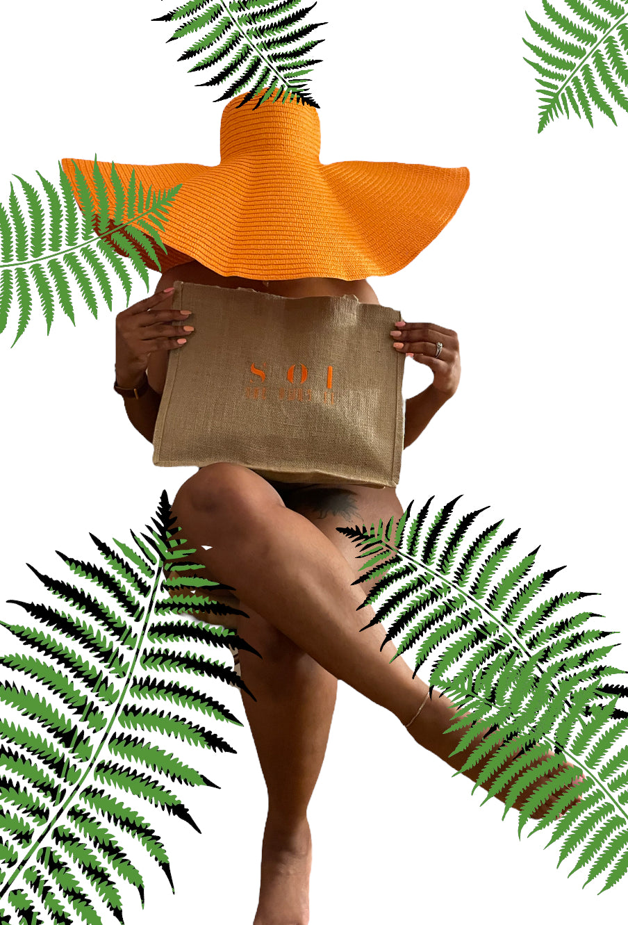 SOI Beach Tote (natural/orange)