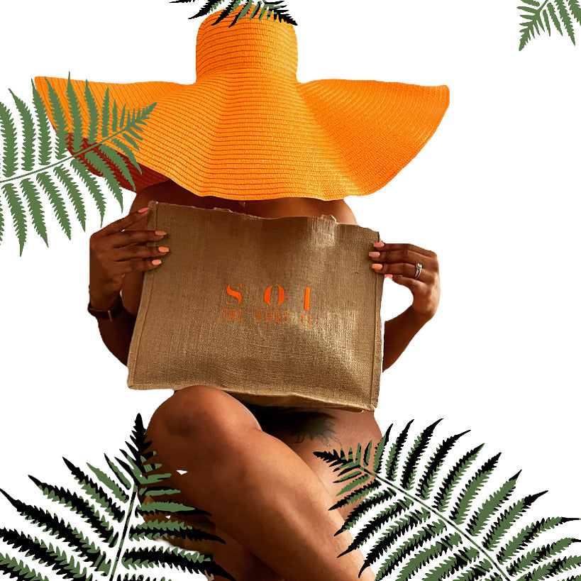 SOI Beach Tote (natural/orange)