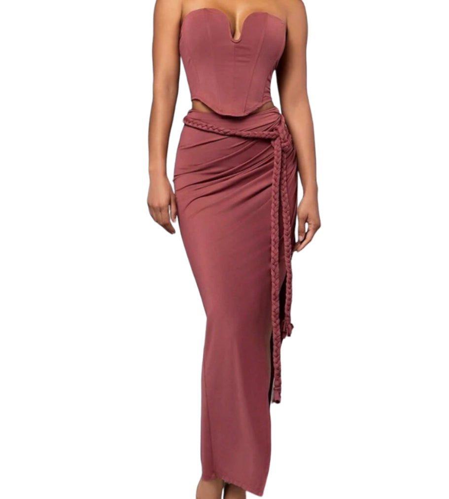 Mauve Skirt Set