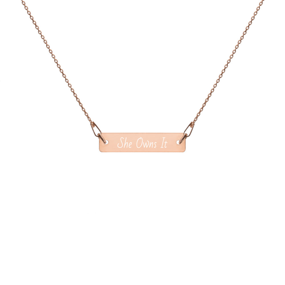 SOI Engraved Bar Chain Necklace (variety)