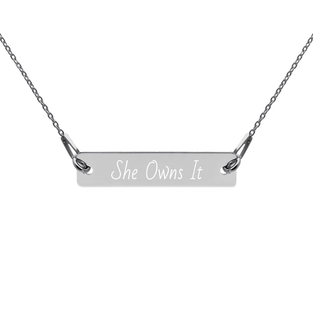 SOI Engraved Bar Chain Necklace (variety)