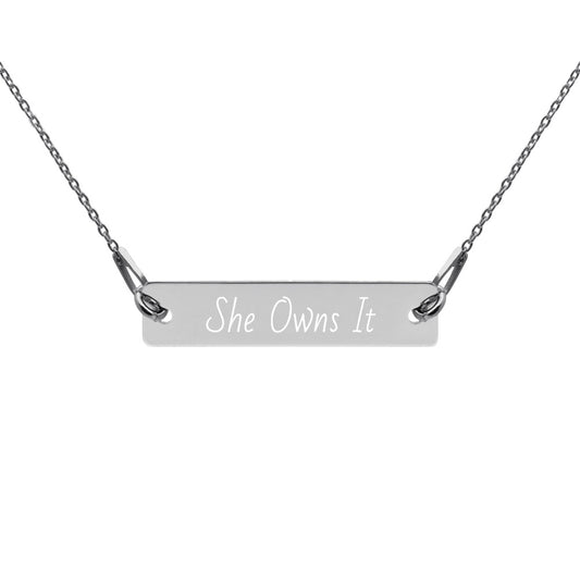 SOI Engraved Bar Chain Necklace (variety)