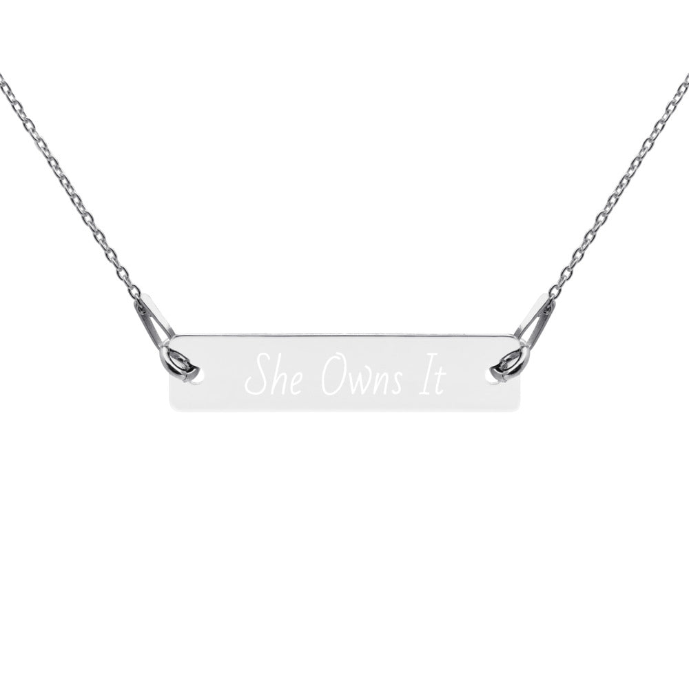 SOI Engraved Bar Chain Necklace (variety)